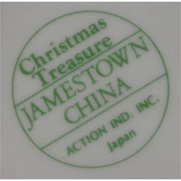 Christmas Basket Jamestown China Treasure Porcelain Handled Gold Trim - Picture 8 of 8